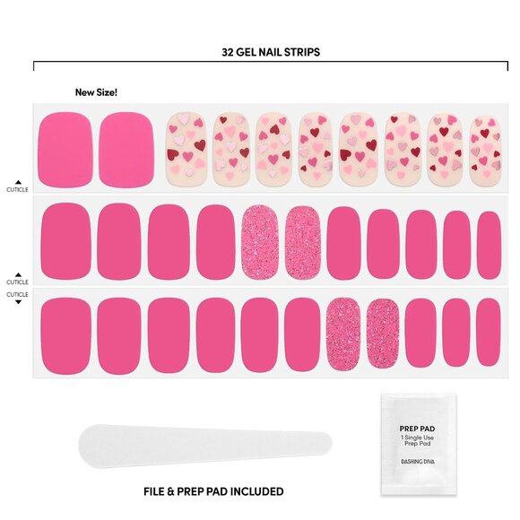 Dashing Diva Gloss, Gel Nail Polish Strips, Love on the Brain, Includes 32 strip - Picture 5 of 5